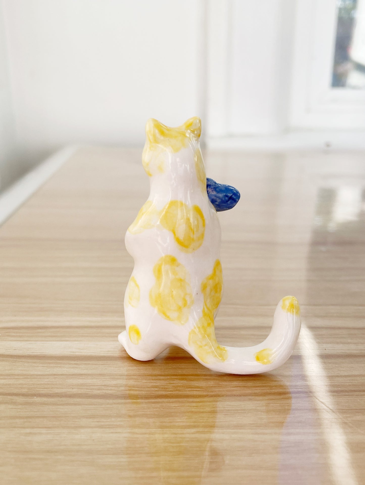 Kitty and Fish Friend Ceramic Sculpture
