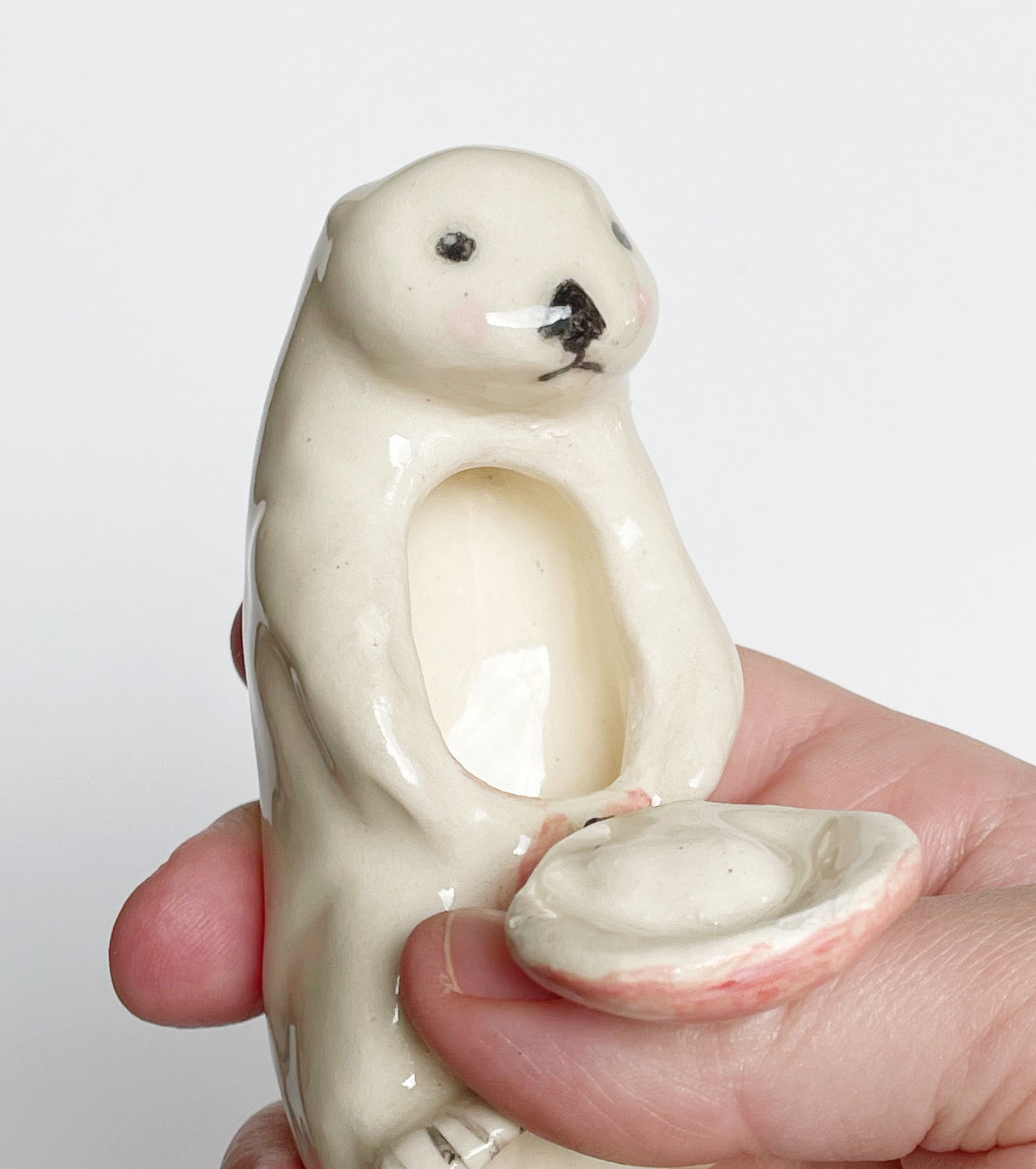 Otter Ceramic Sculpture with Trinket Box