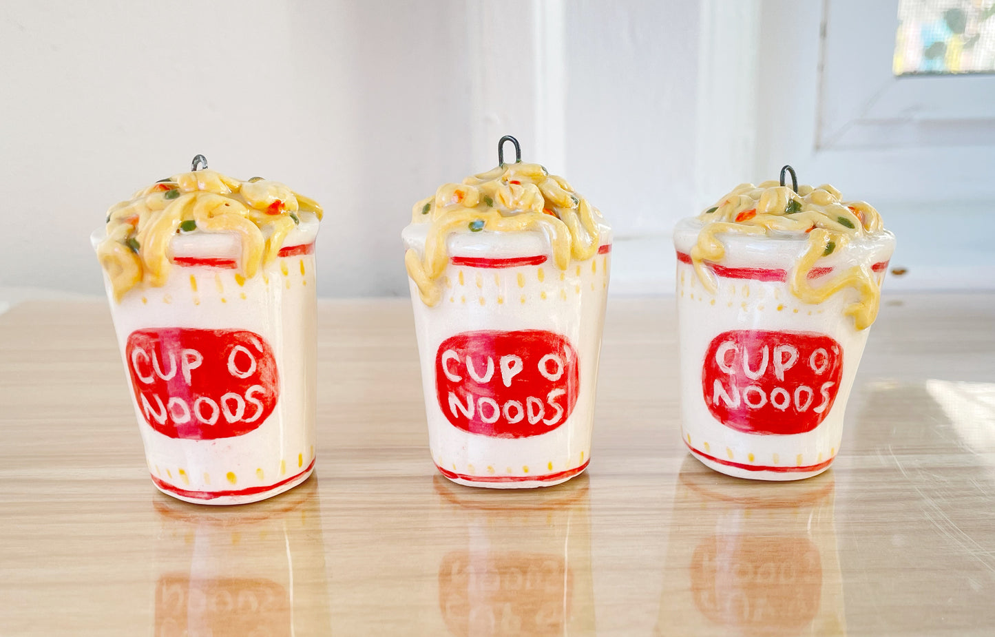 Ramen Noodle Cup O’ Noods Ceramic Ornament