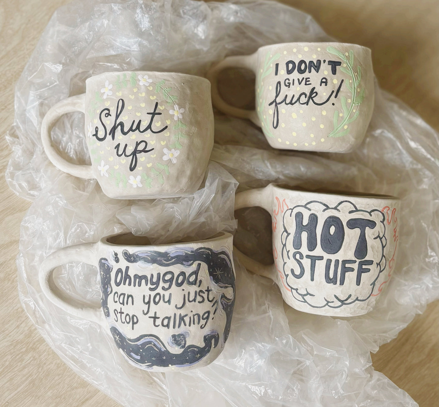 Custom Coffee Mug: Hand-built and Hand-painted