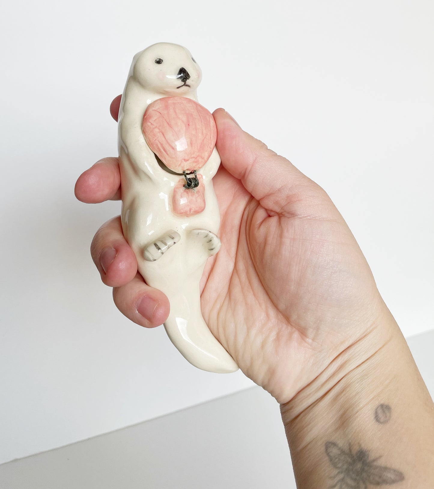 Otter Ceramic Sculpture with Trinket Box