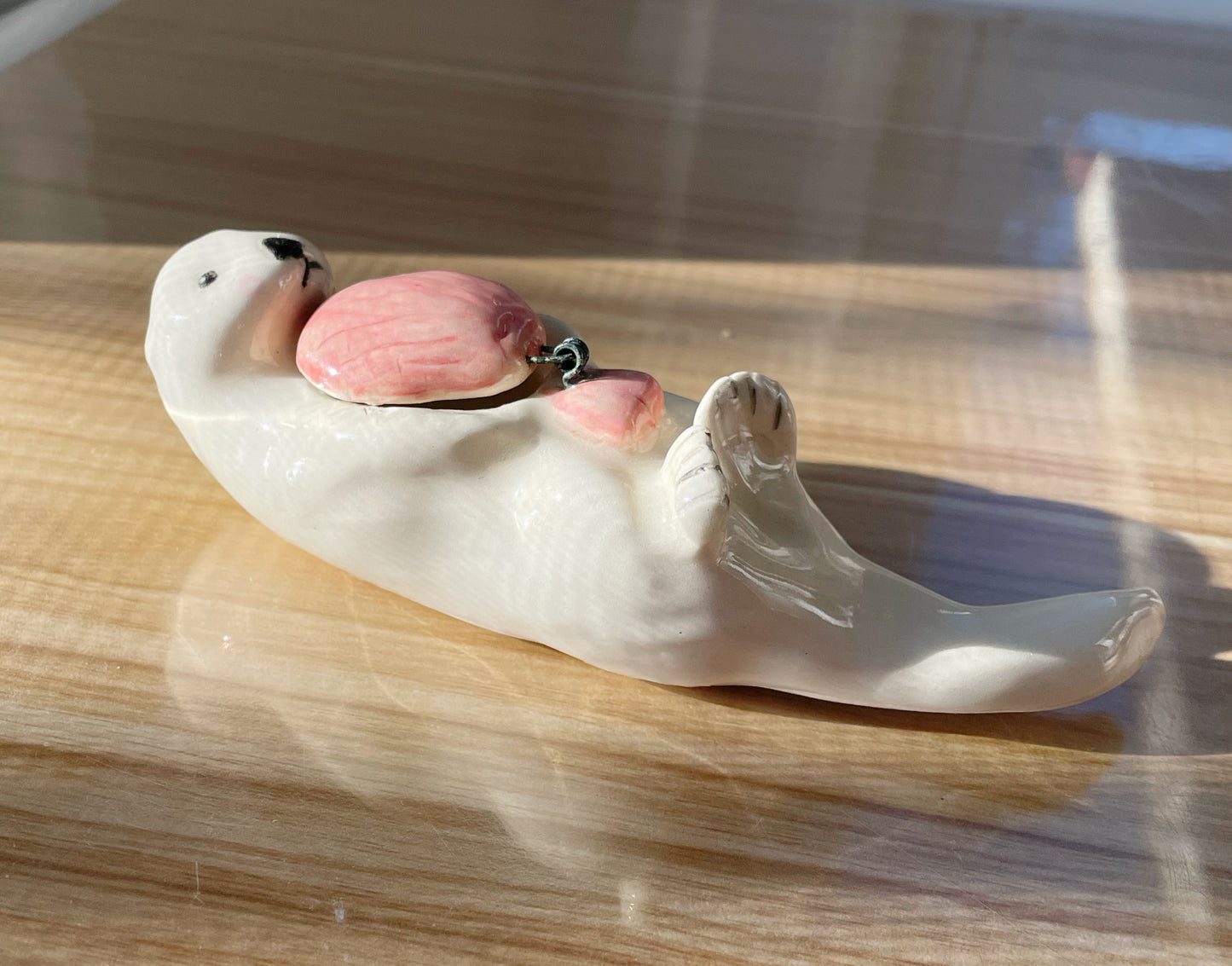 Otter Ceramic Sculpture with Trinket Box